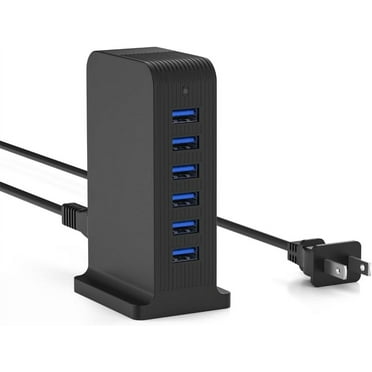 VHBW USB Tower 20W Charging Station, 6 USB Ports Charger Electric Desktop Multiple Charger Station Compatible with Smart Phone and Tablets Etc