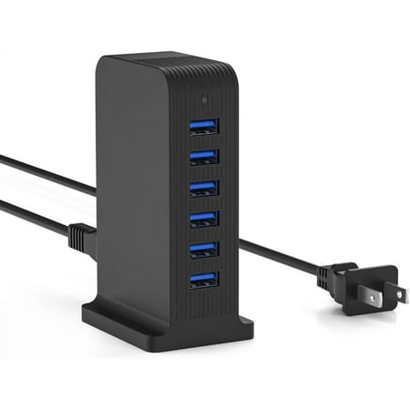 VHBW USB Tower 20W Charging Station, 6 USB Ports Charger Electric Desktop Multiple Charger Station Compatible with Smart Phone and Tablets Etc