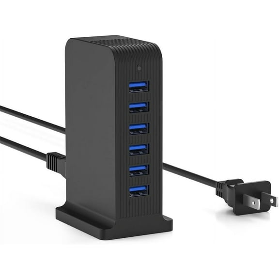 VHBW USB Tower 20W Charging Station, 6 USB Ports Charger Electric Desktop Multiple Charger Station Compatible with Smart Phone and Tablets Etc