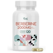 VHC Berberine Plus 2000mg, Premium Berberine HCL for Man and Women, 10X Time Optimum Absorption, Max Boost Bioavailable Levels,  for Immune Cardiovascular Gastrointestinal, 120 Veggie Capsules
