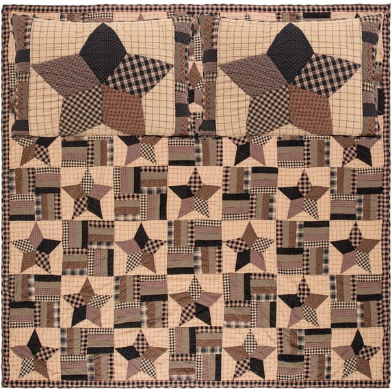 VHC Brand Bingham Star Queen Quilt Set 51743