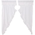 thumbnail image 1 of VHC Brands Muslin Ruffled Bleached White Prairie Short Panel Set of 2 63x36x18, 1 of 3