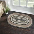 thumbnail image 1 of VHC Brand Sawyer Mill, Braided Jute Rug, Non-Skid Pad, Door Mat, Oval, Charcoal Creme, 24x36, 1 of 1