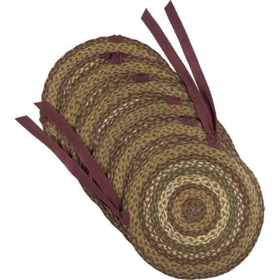 VHC Brand Tea Cabin Set Of 6 Chair Pad 30574