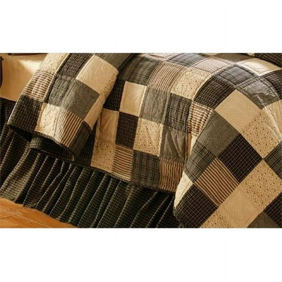 VHC Brands Kettle Grove Bedroom Decor, King Bed Skirt, Black, 78x80x16