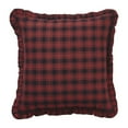 thumbnail image 1 of VHC Brands 18x18" Cumberland Buffalo Check Plaid Cotton Square Pillow, Red, 1 of 4