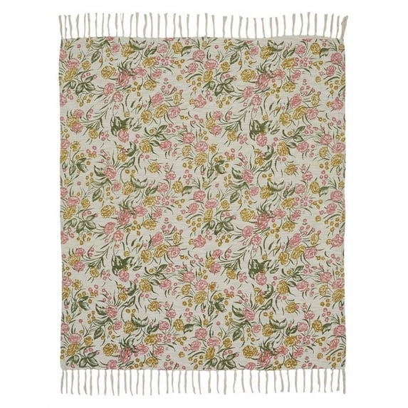 VHC Brands 19813 Madeline Printed Woven Throw 60 x 50 in.