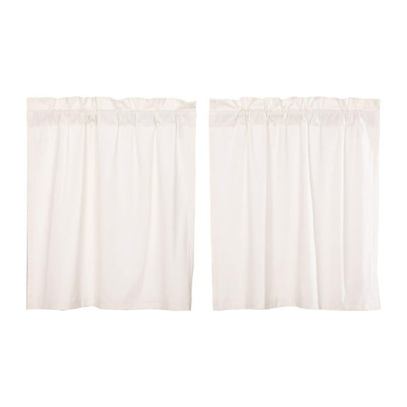 VHC Brands 36x36in Simple Life Flax Cotton Linen Curtains, Antique (2 Panels)