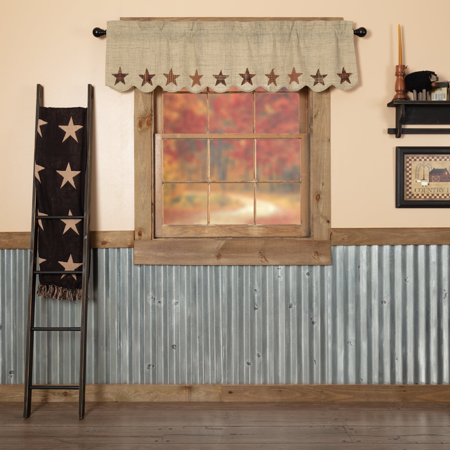 VHC Brands, Abilene, Cotton, 16x60, Star Valance, Tan - Walmart.com