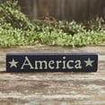 thumbnail image 1 of VHC Brands America Blue Wooden Sign 1.75x9, Independence Day Decor, Patriotic Text, Printed Tropical Wood Sign, Rectangle Shape, Americana, Faded Blue, 1 of 6