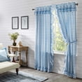 thumbnail image 1 of VHC Brands Annie Blue Buffalo Check Farmhouse Ruffled Panel Curtain Set 84x40, 1 of 7