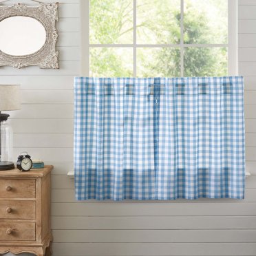 Annie Buffalo Red Check Ruffled Short Panel Set of 2 63x36 - Walmart.com