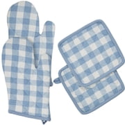 VHC Brands Annie Buffalo Check 4PC Set 2 Oven Mitts and 2 Pot Holders