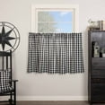 thumbnail image 1 of VHC Brands Annie Buffalo Check Cotton Farmhouse Kitchen Curtains Rod Pocket 36x36 Tier Pair, Black, 1 of 8