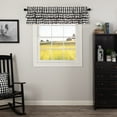 thumbnail image 1 of VHC Brands Annie Buffalo Check Cotton Farmhouse Kitchen Curtains Rod Pocket Hanging Loops Ruffling 16x60 Valance, Black Country, 1 of 8