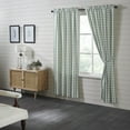 thumbnail image 1 of VHC Brands Annie Buffalo Check Farmhouse 84"x40" Panel Pair Green Rod Pocket Cotton Tie Back(s) Window Curtains, 1 of 7
