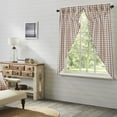 thumbnail image 1 of VHC Brands Annie Buffalo Portabella Check Farmhouse Prairie Short Panel Curtain Set 63x36x18, 1 of 6