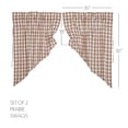 thumbnail image 1 of VHC Brands Annie Buffalo Portabella Check Farmhouse Prairie Swag Curtain Set 36x36x18, 1 of 5