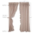 thumbnail image 1 of VHC Brands Annie Buffalo Portabella Check Farmhouse Ruffled Panel Curtain Set 84x40, 1 of 6