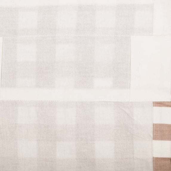 VHC Brands Annie Buffalo Portabella Check Farmhouse Ruffled Prairie Panel Curtain Set 84x36x18