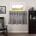 thumbnail image 1 of VHC Brands Annie Check Cotton Ruffled Tier Set, Black & White (2 Panels), 1 of 5