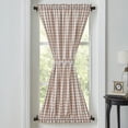thumbnail image 1 of VHC Brands Annie Portabella Buffalo Check Country Farmhouse French Door Panel 72x40, Brown and White, 1 of 6