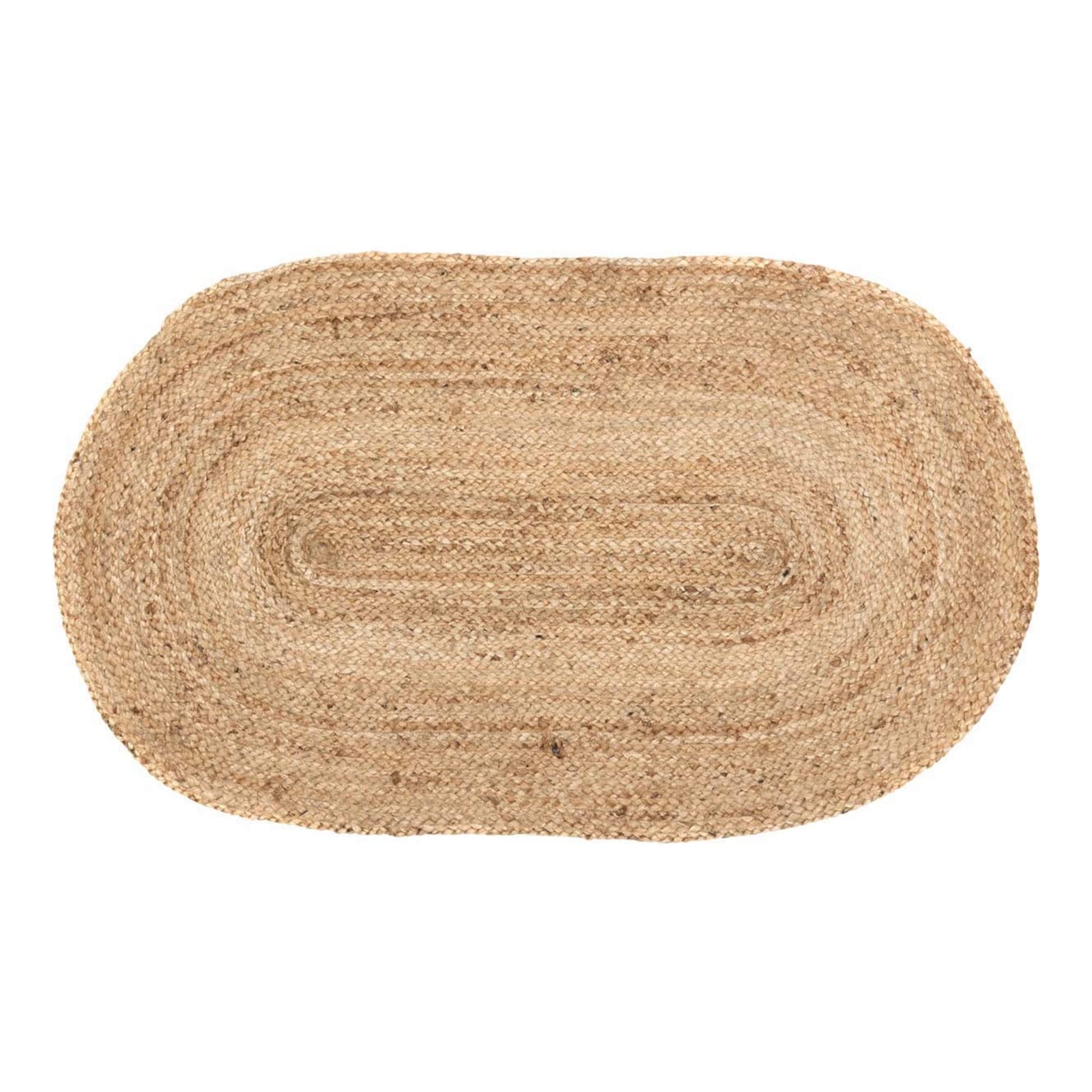 VHC Brands April & Olive 20 x 30 Inch Jute Oval Rug w/ Non Skid Pad ...