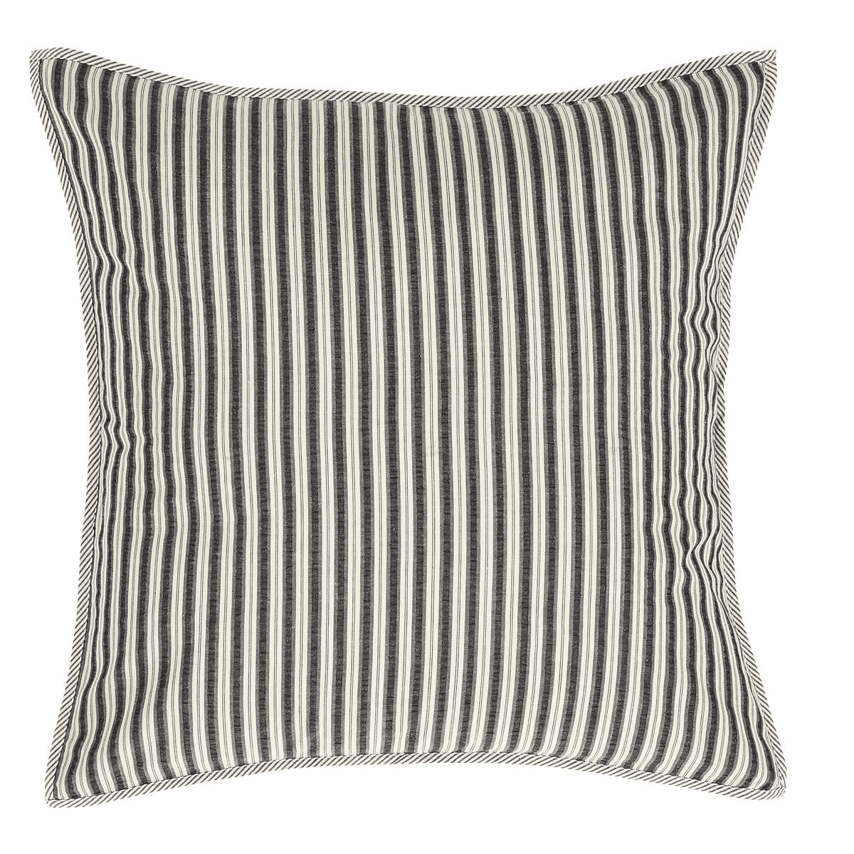 Ashmont Charcoal and Antique White Cotton Euro Sham