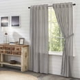 thumbnail image 1 of VHC Brands Ashmont Grey Ticking Stripe Country Farmhouse Panel Curtain Set 84"x40", 1 of 7