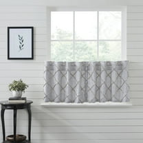 VHC Brands Ashmont Grey Ticking Stripe Country Farmhouse Panel Curtain Set 84"x40"