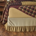 thumbnail image 1 of VHC Brands Connell Rustic Farmhouse Burlap Windowpane Plaid Ruffled King Bed Skirt Burgundy Tan 78x80x16, 1 of 4