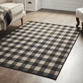 thumbnail image 1 of VHC Brands Black Check Indoor Rug Rect 48x72, Polyester Area Rug, Accent Rug, Floor Decor, Black Check Collection, Rectangle 48x72, Country Black, 1 of 6