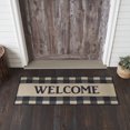 thumbnail image 1 of VHC Brands Black Check Welcome Indoor Rug Rect 17x48, Polyester Area Rug, Accent Rug, Floor Decor, Black Check Collection, Rectangle 17x48, Country Black, 1 of 6