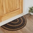 thumbnail image 1 of VHC Brands Black & Tan Braided Jute Rug, Non-Skid Pad, Half Circle Door Mat, Black, 16.5x34, 1 of 10