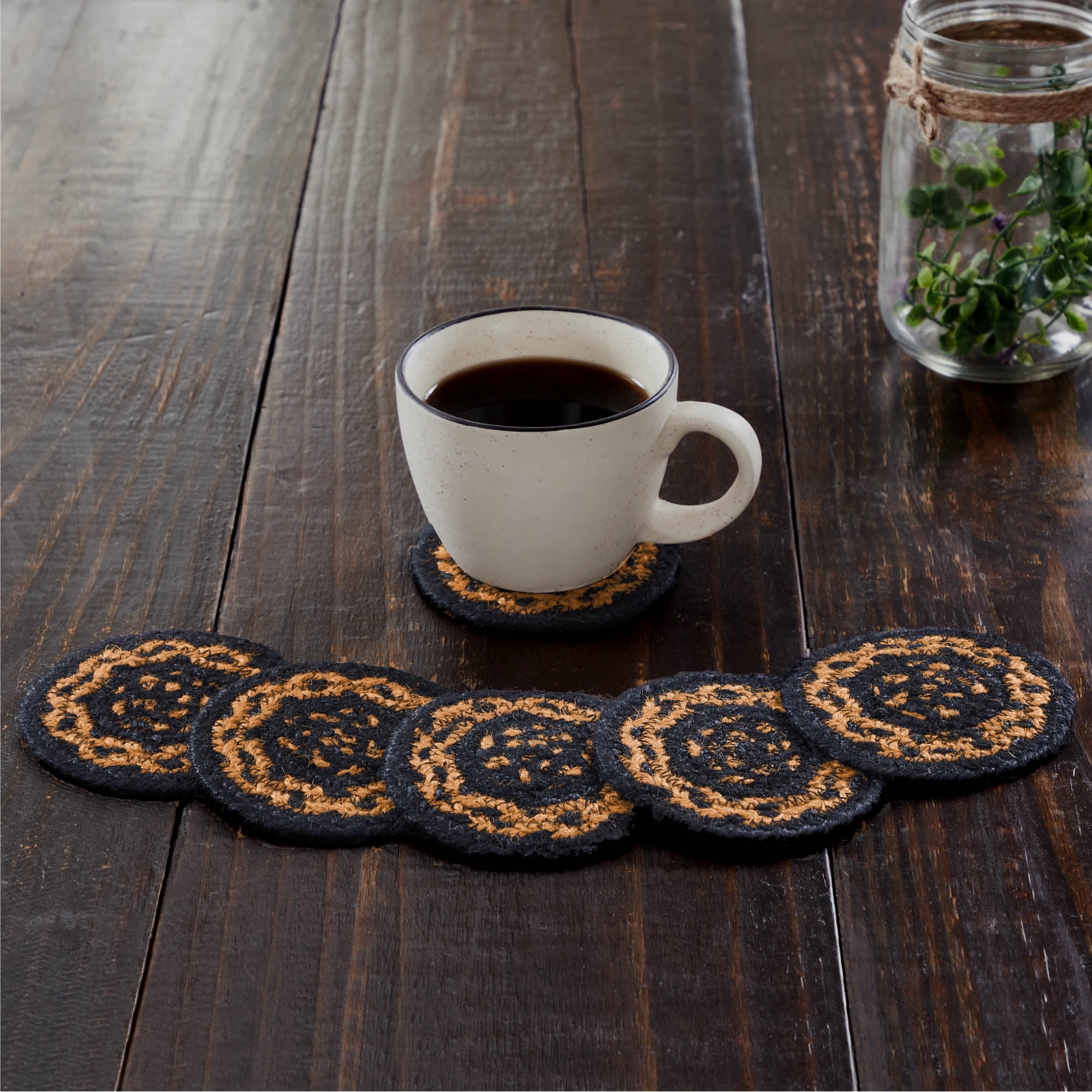 VHC Brands Woven Jute Coaster