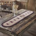 thumbnail image 1 of VHC Brands Braided Cotton Table Runner 12x60, Cotton Dining Room, Kitchen Table Runner, Jute Style, Farmhouse, Stenciled, Connell Collection, Rectangle 12x60, Stars, Burgundy, 1 of 5