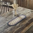 thumbnail image 1 of VHC Brands Braided Cotton Table Runner 8x24, Cotton Dining Room, Kitchen Table Runner, Jute Style, Farmhouse, Stenciled, My Country Collection, Rectangle 8x24, Stars, Navy, 1 of 3