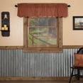 thumbnail image 1 of VHC Brands Check Cotton Primitive Kitchen Curtains Rod Pocket 16x60 Valance, Burgundy Red, 1 of 5
