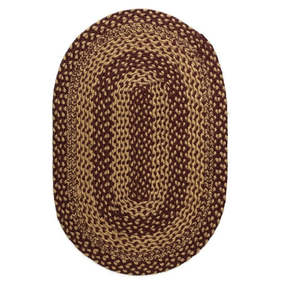 VHC Brands Burgundy/Tan Braided Area Rug