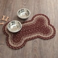 thumbnail image 1 of VHC Brands Burgundy Tan Indoor/Outdoor Pet Food Mat for Dogs Cats Kitchen Medium Bone Rug 15x23, 1 of 1