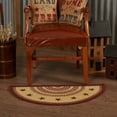 thumbnail image 1 of VHC Brands Burgundy Tan Jute Rug Half Circle Stencil Stars w/Pad 16.5x33, 1 of 6