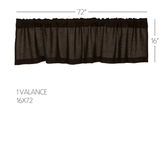 VHC Brands Burlap Chocolate, Cotton, 16x72, Valance, Brown