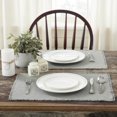 thumbnail image 1 of VHC Brands Burlap Dove Grey Farmhouse 13"x19" Placemat Set of 6 Cotton Solid Color Rectangle Kitchen Table Decor, 1 of 5