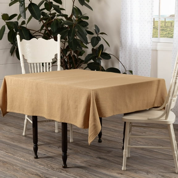 VHC Brands Burlap Natural Tablecloth
