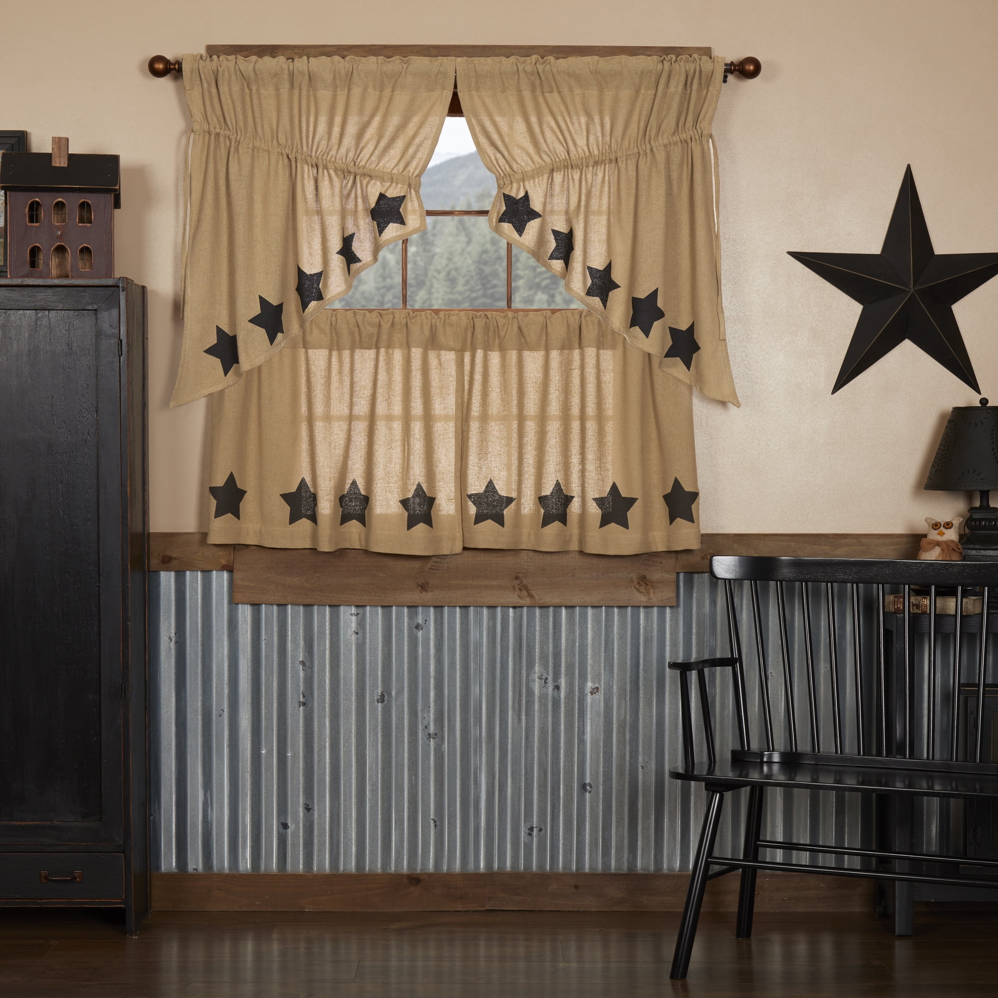 VHC Brands Burlap Curtain