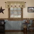 thumbnail image 1 of Burlap Natural with Burgundy Stars Primitive 16"x72" Valance Tan Rod Pocket Stenciled Cotton Kitchen Window Curtains, 1 of 11