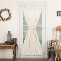 VHC Brands Farmhouse 72"x40" Door Panel Creme Rod Pocket Burlap Window Curtains
