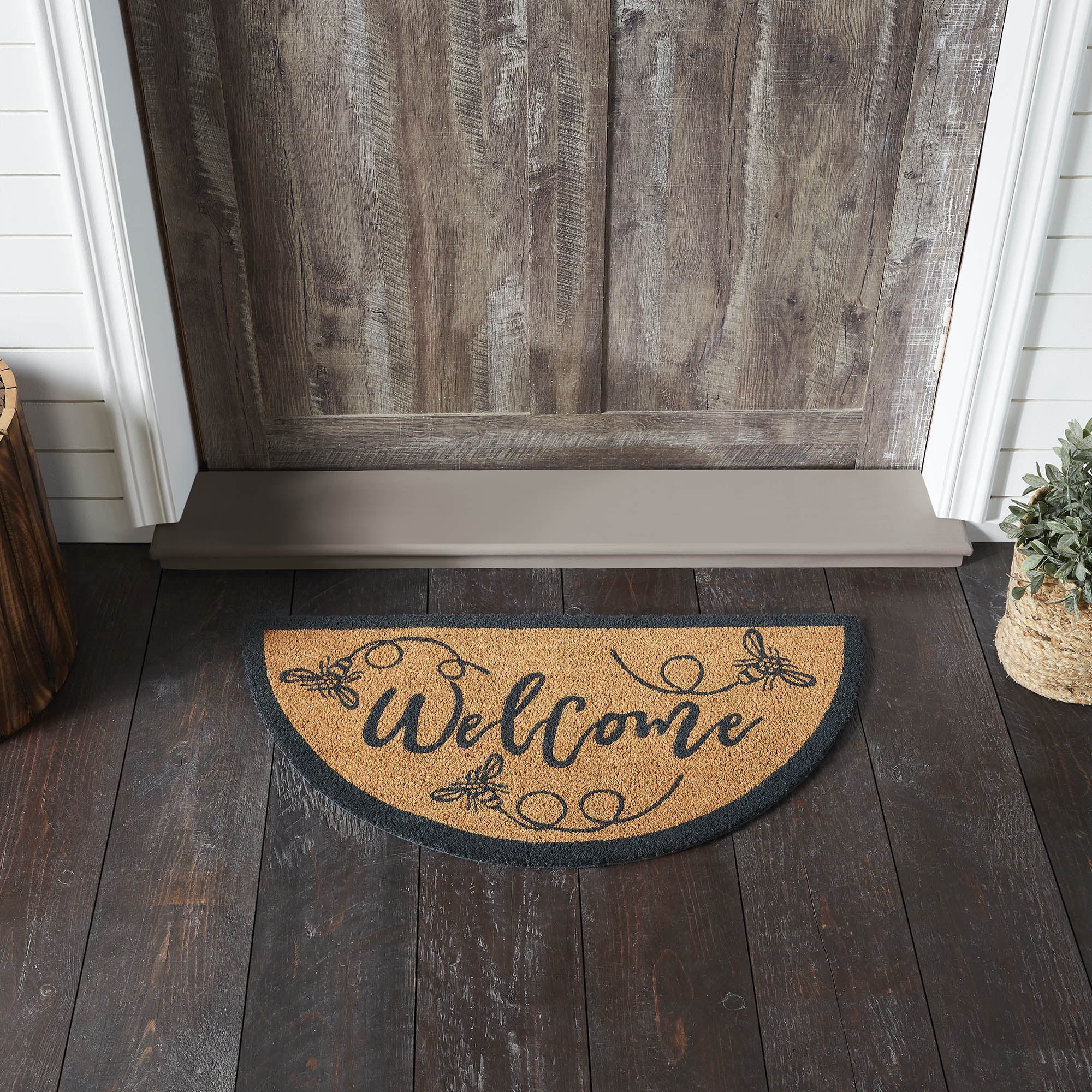 VHC Brands Buzzy Bees Coir Welcome Rug Half Circle 16.5x33 - Walmart.com