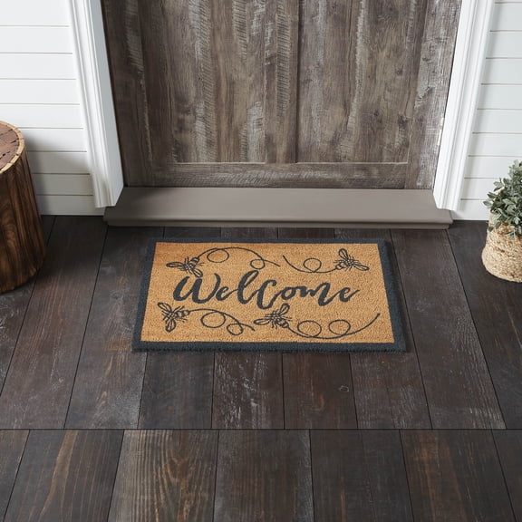VHC Brands Buzzy Bees Coir Welcome Rug Rect 20x30