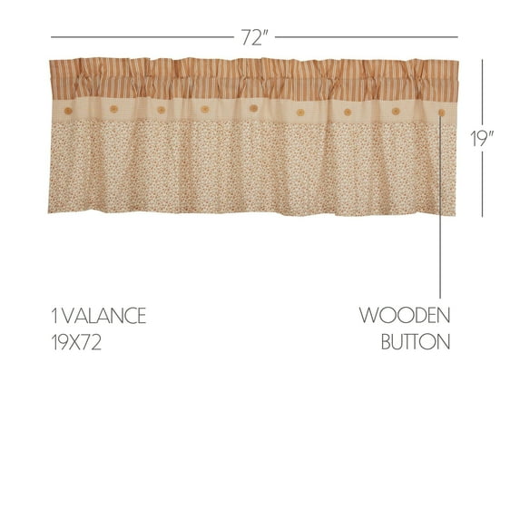 VHC Brands Camilia Ruffled Valance 19x72